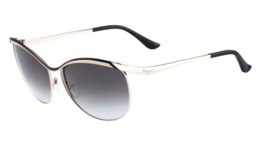 Ferragamo SF147S Sunglasses, (733) SHINY GOLD W-BLACK