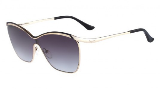 Ferragamo SF148S Sunglasses, 733 SHINY GOLD W-BLACK