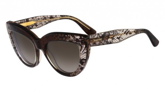 Valentino V709S Sunglasses, (241) BROWN FADED LACE