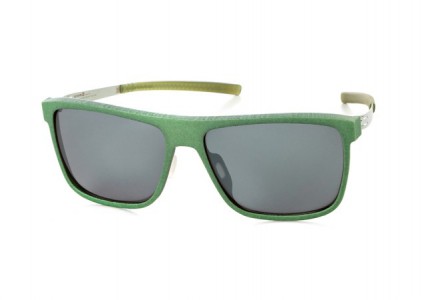 ic! berlin 110 Im Dol Sunglasses, Olive-Green / Frozen-Mirrored-Green
