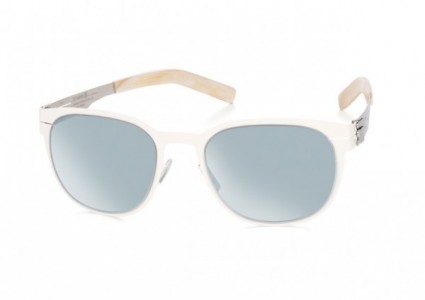 ic! berlin 128 Luftfracht Sunglasses, Off-White / Teal Mirrored