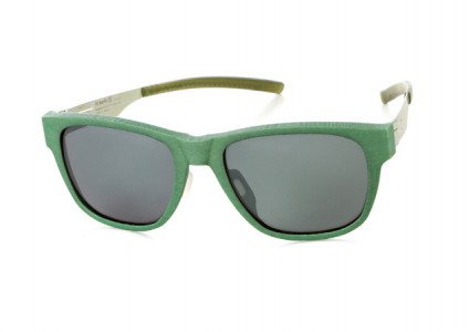 ic! berlin 186 Vionvillestr. Sunglasses, Olive-Green / Frozen-Mirrored-Green