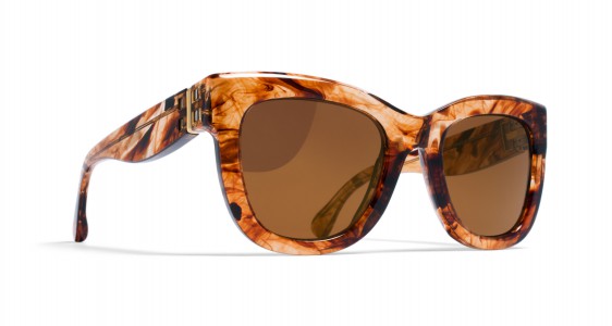 Mykita DAWN Sunglasses, CLOUDY BROWN - LENS: BRILLIANT DARK BROWN SOLID