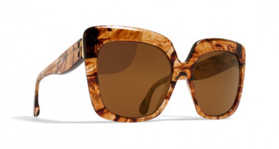 Mykita RITA Sunglasses, CLOUDY BROWN - LENS: BRILLIANT DARK BROWN SOLID
