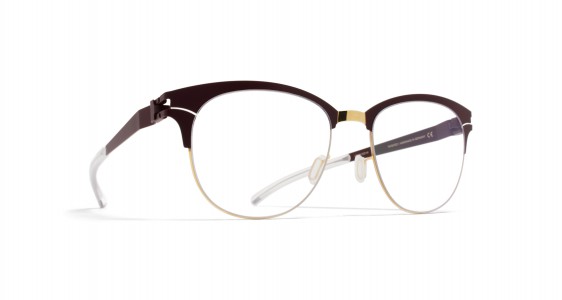 Mykita HILDEGARD Eyeglasses, GOLD/BURGUNDY
