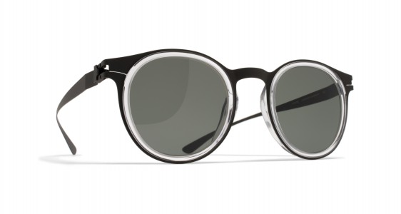 Mykita DD2.2 Sunglasses, A2 BLACK/LIMPID - LENS: GREY SOLID