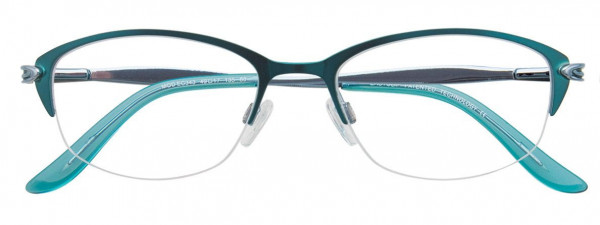EasyClip EC343 Eyeglasses, 060 - SATIN TEAL & SILVER