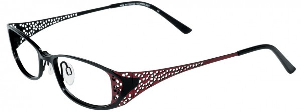 EasyClip O1079 Eyeglasses, SATIN BLACK/BURGUNDY