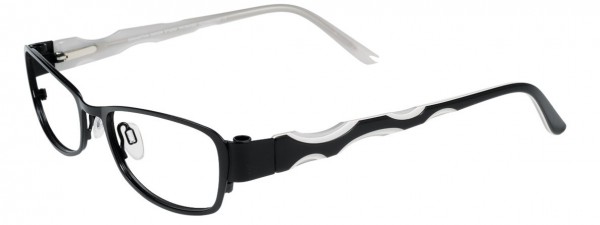 EasyClip S2480 Eyeglasses, SATIN BLACK/BLACK AND WHITE AND CL