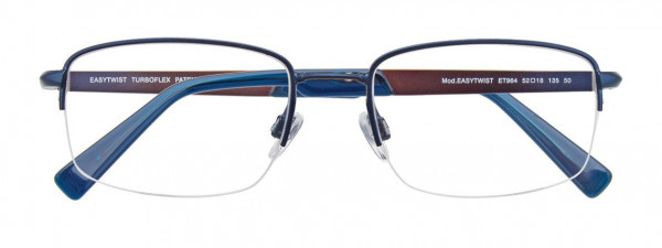 EasyTwist ET964 Eyeglasses, 050 - Satin Navy & Silver & Brown