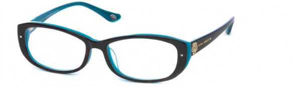 Laura Ashley Aria Eyeglasses, Black/Turquoise