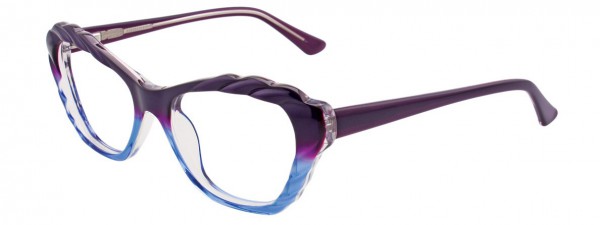 Takumi P5001 Eyeglasses, VIOLET AND LIGHT BLUE AND CRYSTAL