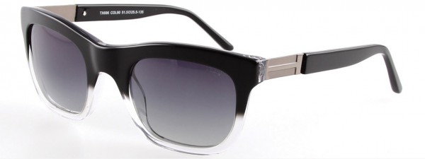Takumi TX696 Sunglasses, BLACK AND CLEAR AND SILVER