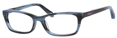 Fossil Fos 6049 Eyeglasses, 01F0(00) Striated Blue