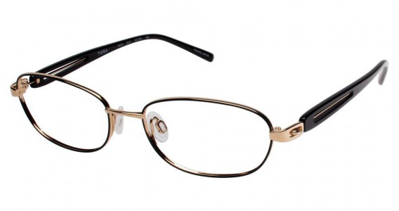 Tura R603 Eyeglasses, Gold with Black (GLD)