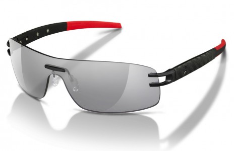 TAG Heuer L-TYPE LW 0452 Sunglasses, Anthracite / Black-Red-Calfskin Carbon Temples / Grey Outdoor +  Flash (123)