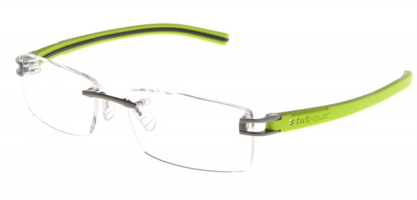 TAG Heuer REFLEX FOLD RIMLESS 7644 Eyeglasses, Anise Green-Dark Grey Temples (014)
