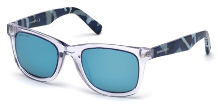 Dsquared2 PRESTON Sunglasses, 26X - Crystal / Blu Mirror