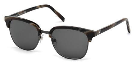 Montblanc MB-515S Sunglasses, 50A - Dark Brown/other / Smoke