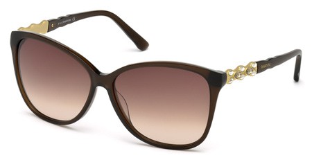 Swarovski ELIZABETH Sunglasses, 48F - Shiny Dark Brown / Gradient Brown