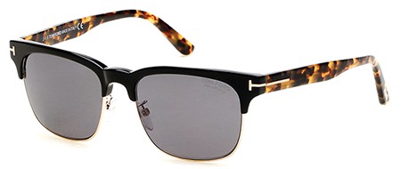 Tom Ford LOUIS Sunglasses, 01D - Shiny Black / Smoke Polarized
