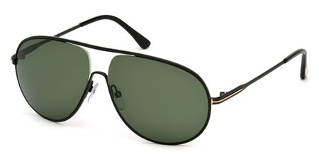 Tom Ford CLIFF Sunglasses, 02N - Matte Black / Green