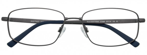EasyTwist ET966 Eyeglasses, 020 - Matt Dark Steel & Steel
