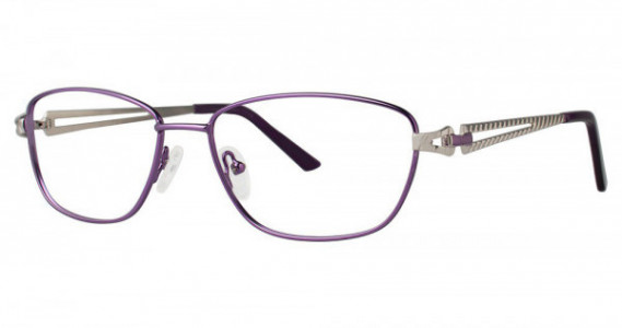 Genevieve MELISSA Eyeglasses, Matte Plum/Silver