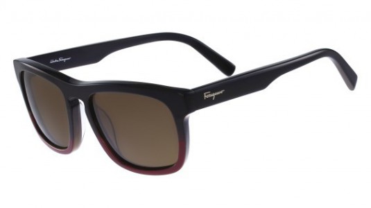 Ferragamo SF789S Sunglasses, 012 BLACK BURGUNDY