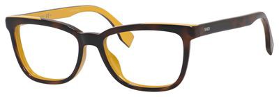 Fendi Ff 0122 Eyeglasses, 0MFR(00) Havana Ochre