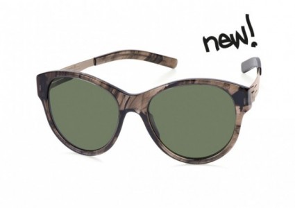 ic! berlin Stefanie S. Sunglasses, Brown-Driftwood / Green Nylon