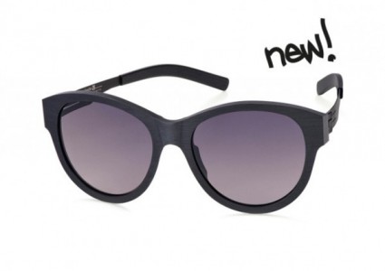 ic! berlin Stefanie S. Sunglasses, Black-Rough / Black to Grey
