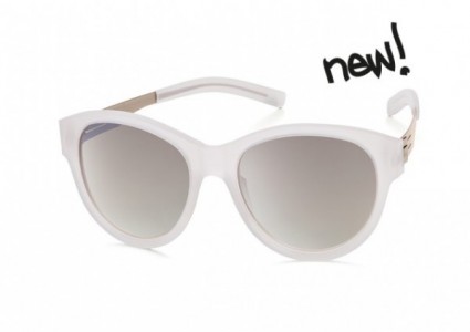 ic! berlin Stefanie S. Sunglasses, Ivory-Rough / Brown-Sand Mirrored
