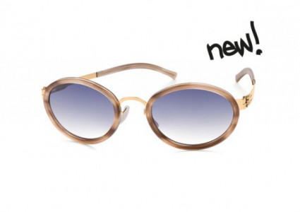 ic! berlin Udo H. Sunglasses, Rosé-Gold-Caramel / Black-Clear Nylon