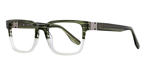 Miyagi 2580 Mason Eyeglasses, 3 Olive Stripe