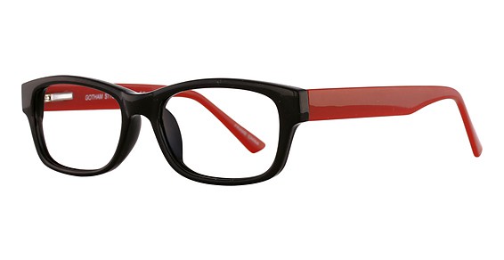Smilen Eyewear Gotham Premium Flex 7 Eyeglasses, Black/Red