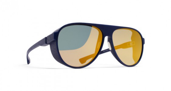 Mykita Mylon PERTH Sunglasses, MD25 NAVY BLUE - LENS: PEARLY GOLD FLASH