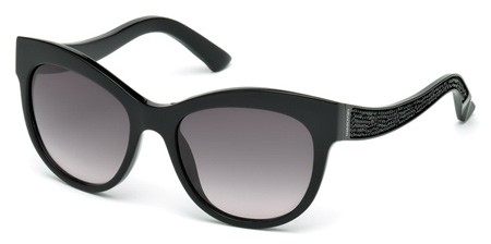 Swarovski FABULOUS Sunglasses, 01B - Shiny Black / Gradient Smoke