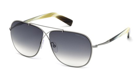 Tom Ford APRIL Sunglasses, 15B - Matte Light Ruthenium / Gradient Smoke