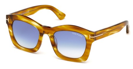 Tom Ford GRETA Sunglasses, 41W - Yellow/other / Gradient Blue