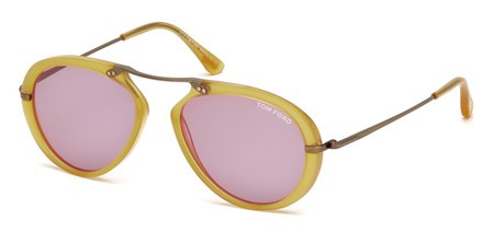 Tom Ford AARON Sunglasses, 39Y - Shiny Yellow / Violet