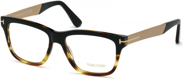 Tom Ford FT5372 Eyeglasses, 005 - Black Gradient Havana, Rose Gold